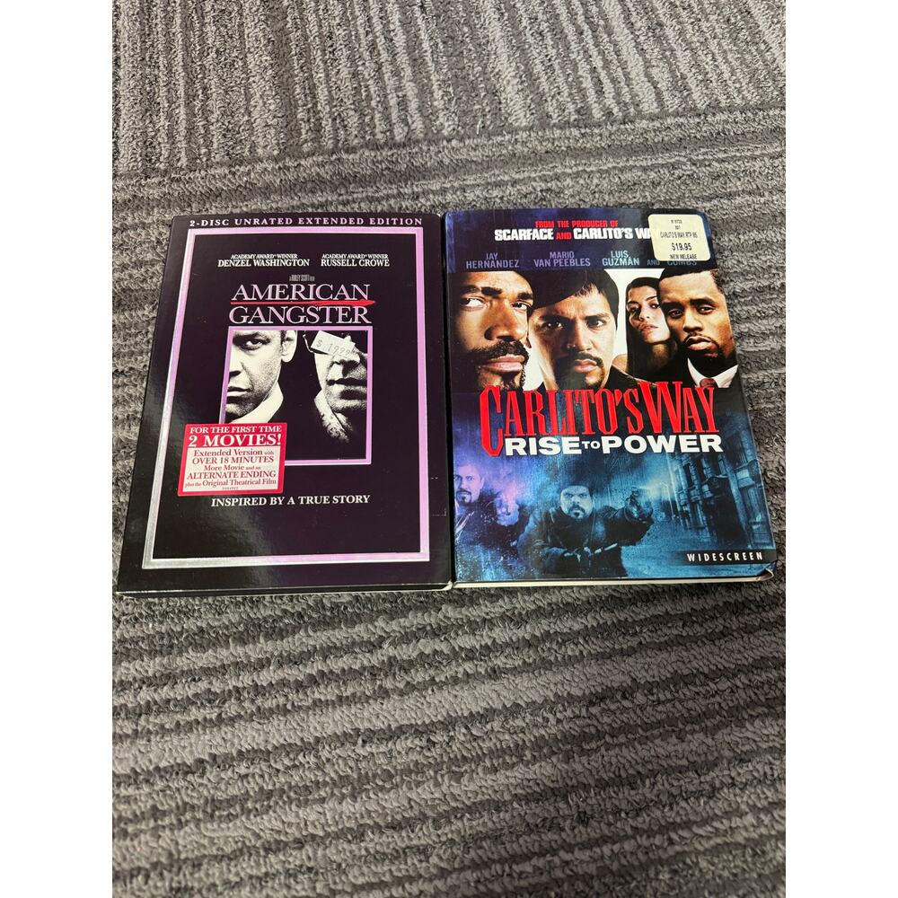 American Gangster Unrated Extended Ed & Carlito’s Way Rise to Power DVD lot